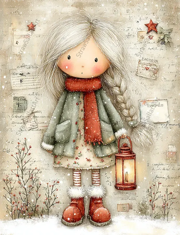 Whimsical Christmas Girl Junk Journals