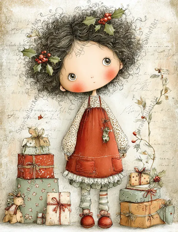 Whimsical Christmas Girl Junk Journals