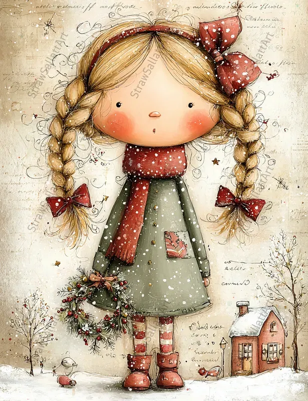 Whimsical Christmas Girl Junk Journals
