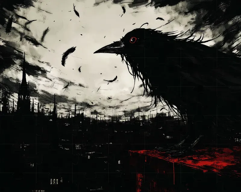 Gothic Horror Anime Scene Illustrations