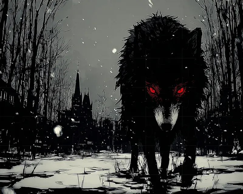 Gothic Horror Anime Scene Illustrations