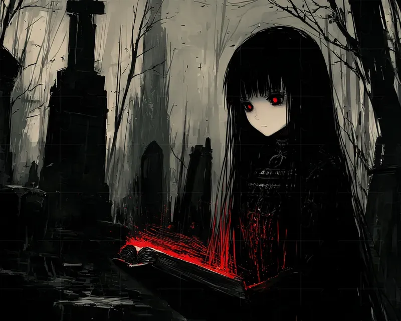 Gothic Horror Anime Scene Illustrations