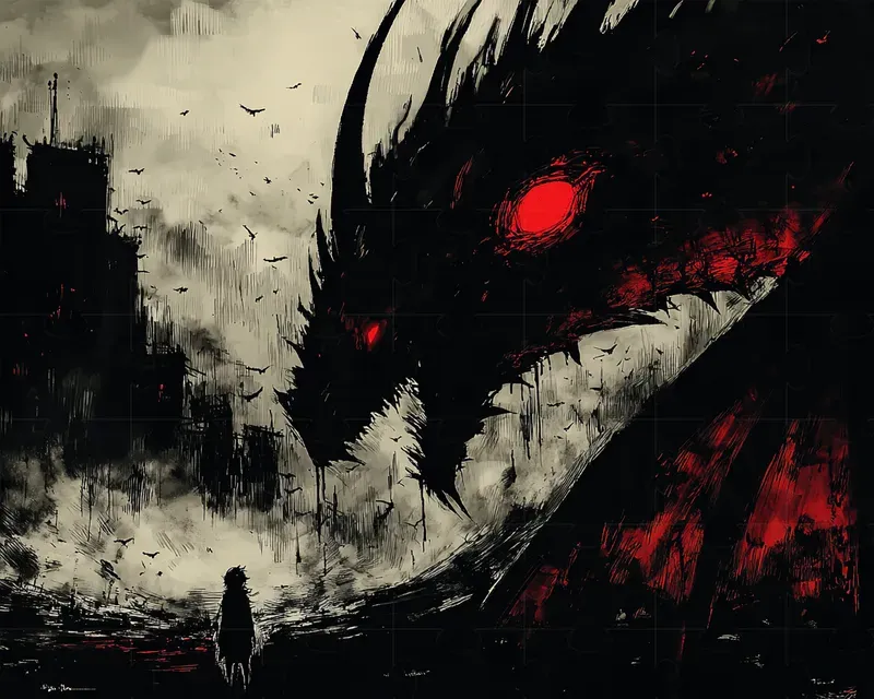 Gothic Horror Anime Scene Illustrations