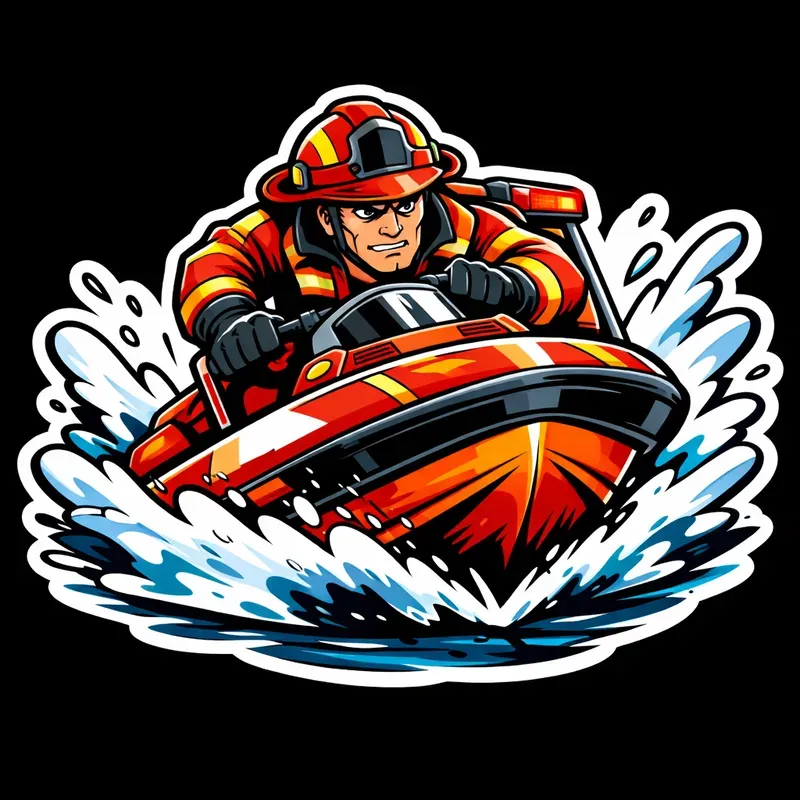 Cartoon Speedboat Stickers
