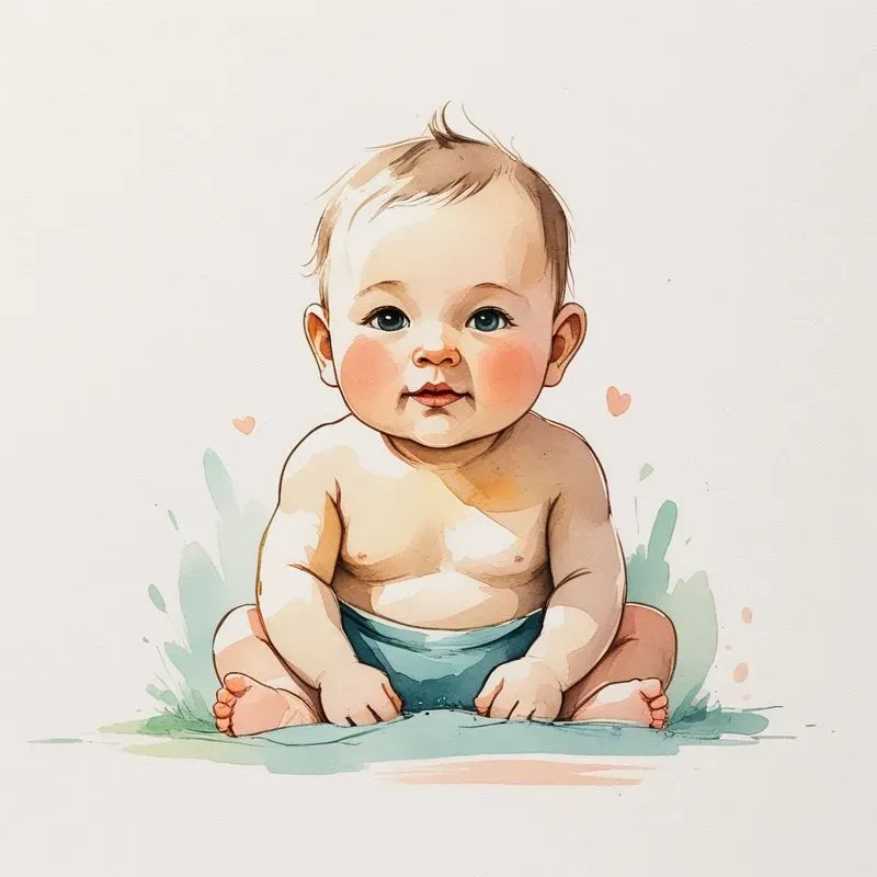Minimalist Watercolor Doodle Art