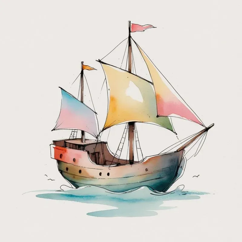 Minimalist Watercolor Doodle Art
