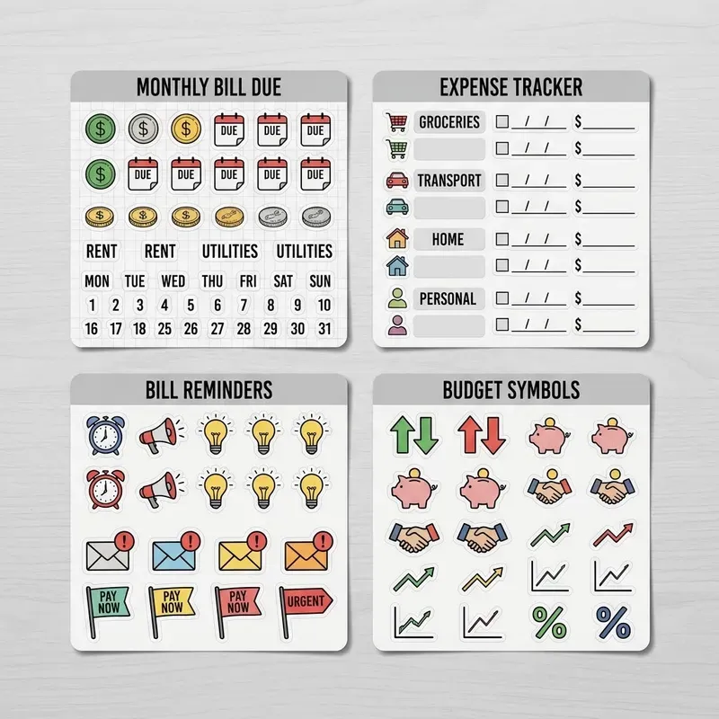 Planner Icon Sticker Sheets