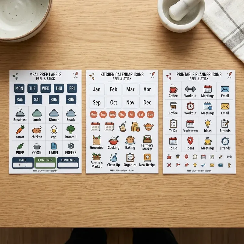 Planner Icon Sticker Sheets