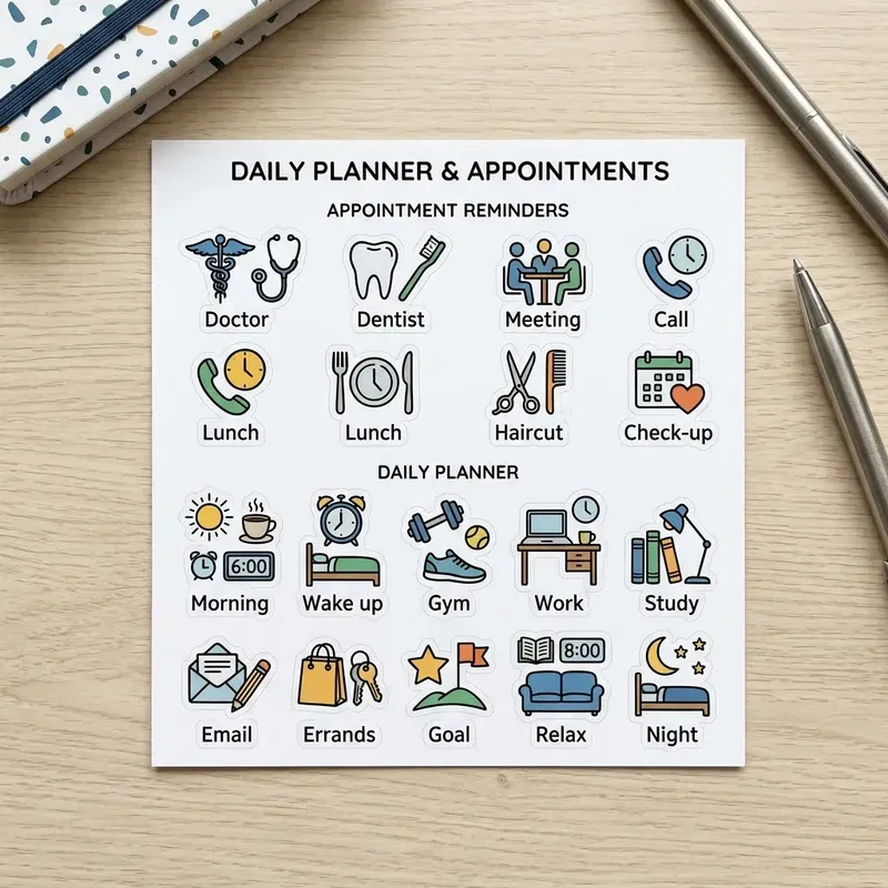 Planner Icon Sticker Sheets
