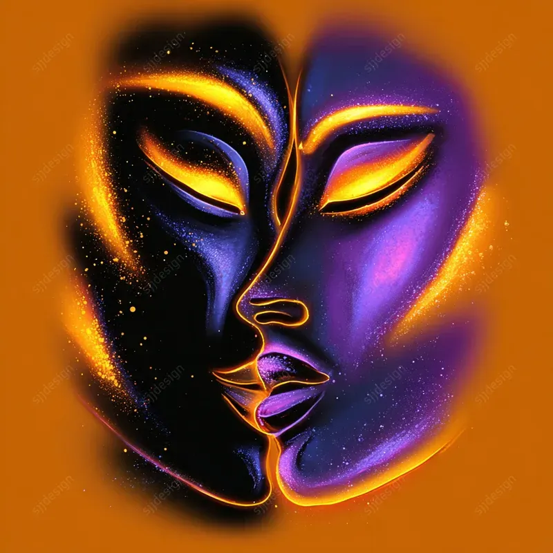 Neon Glow Portrait Art