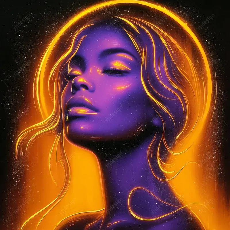 Neon Glow Portrait Art
