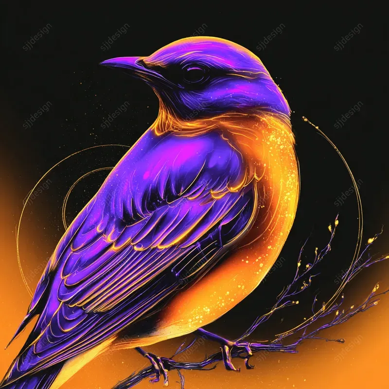 Neon Glow Portrait Art
