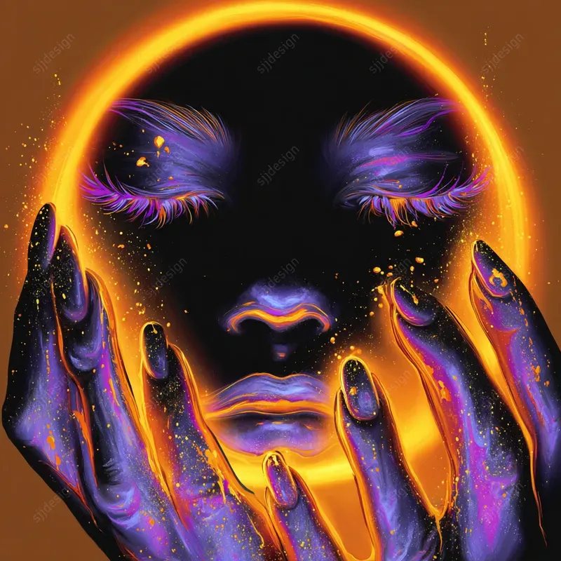 Neon Glow Portrait Art