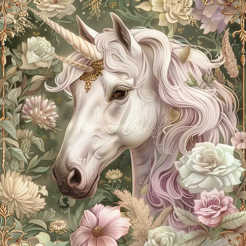Ornate Pastel Fantasy Flora Art