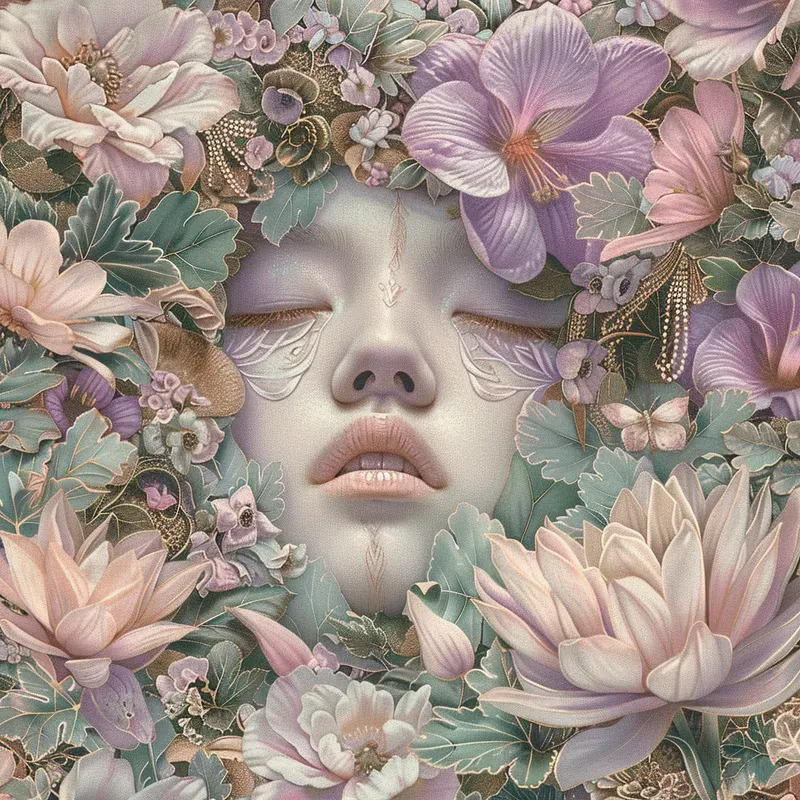 Ornate Pastel Fantasy Flora Art