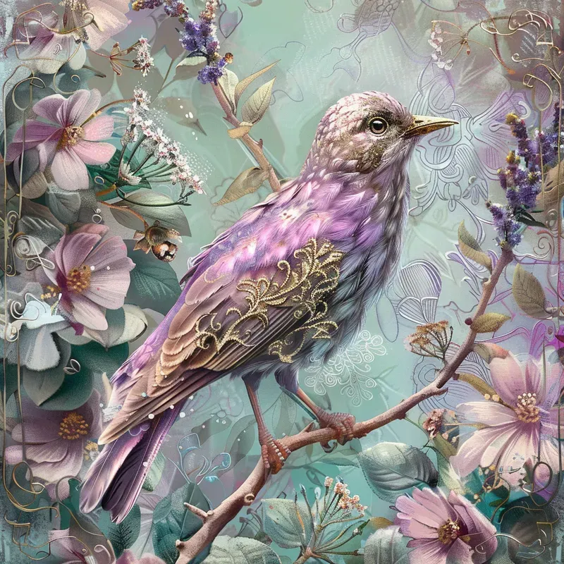 Ornate Pastel Fantasy Flora Art