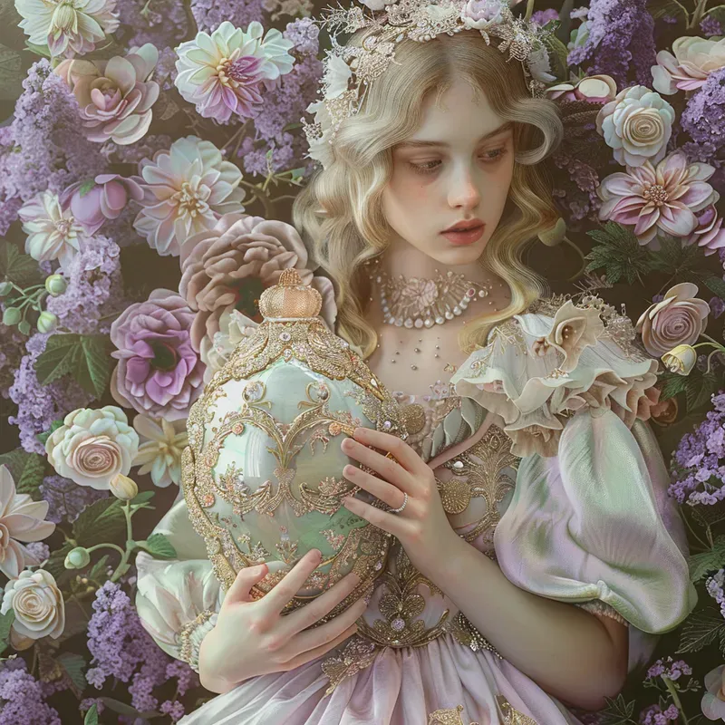 Ornate Pastel Fantasy Flora Art