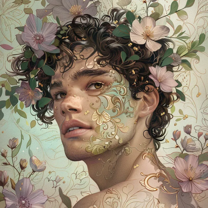 Ornate Pastel Fantasy Flora Art
