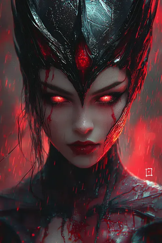 Cyberpunk Blood Witch Fantasy Portraits