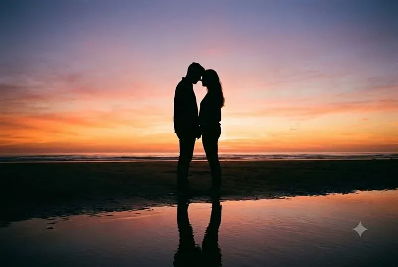 Backlit Couple Silhouette Photography