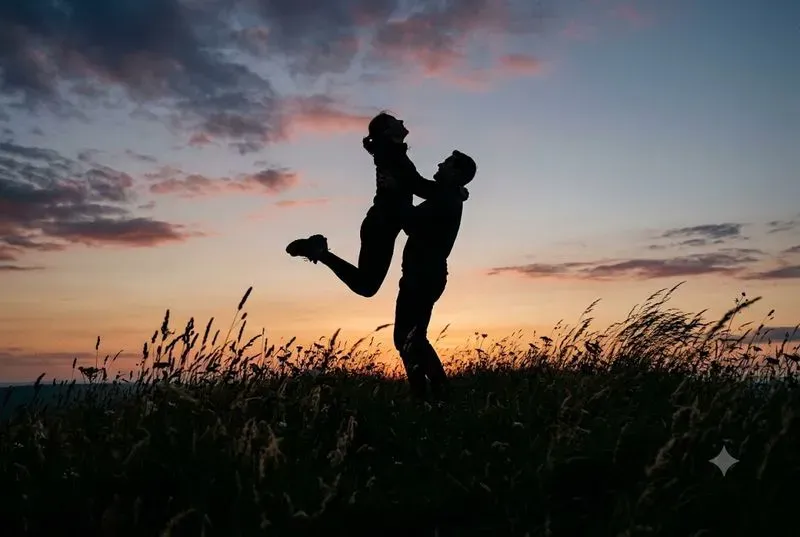 Backlit Couple Silhouette Photography