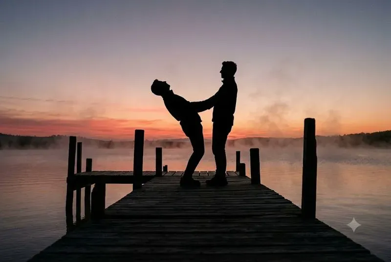 Backlit Couple Silhouette Photography