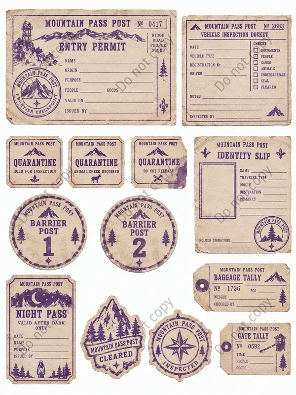 Border Checkpoint Ephemera Sheets