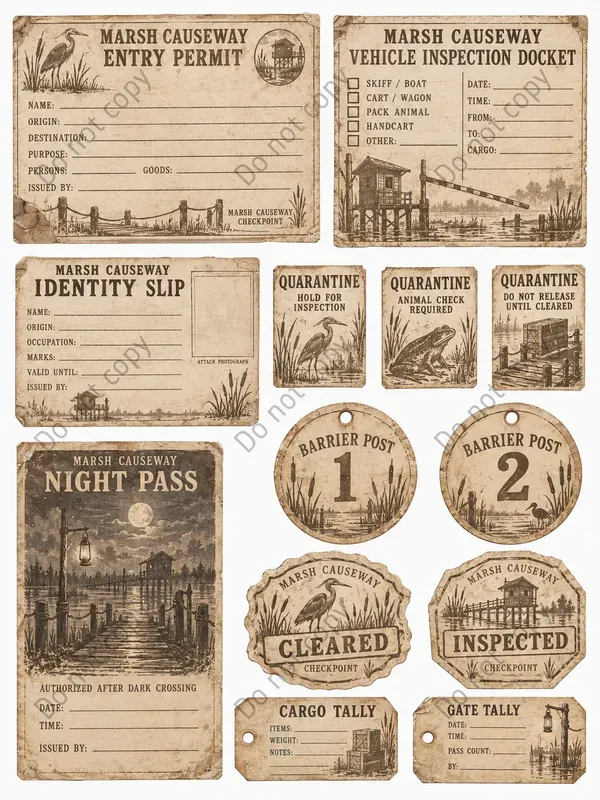 Border Checkpoint Ephemera Sheets