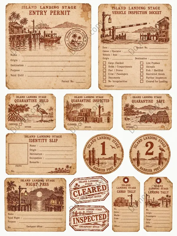 Border Checkpoint Ephemera Sheets