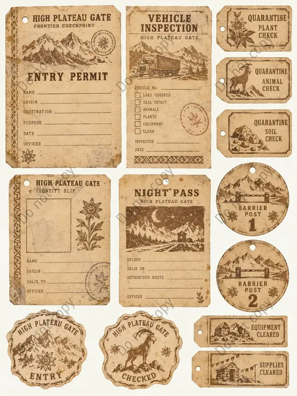 Border Checkpoint Ephemera Sheets