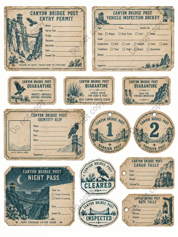 Border Checkpoint Ephemera Sheets