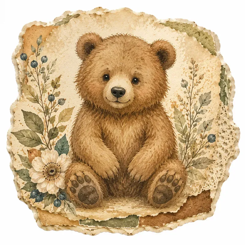 Watercolor Cute Animal Ephemera