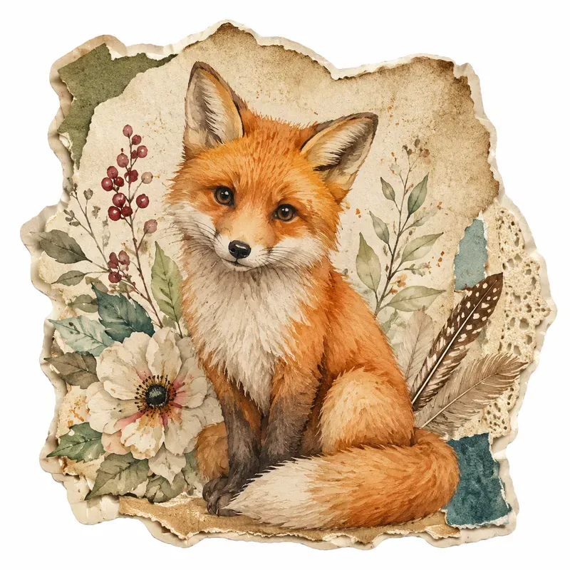 Watercolor Cute Animal Ephemera