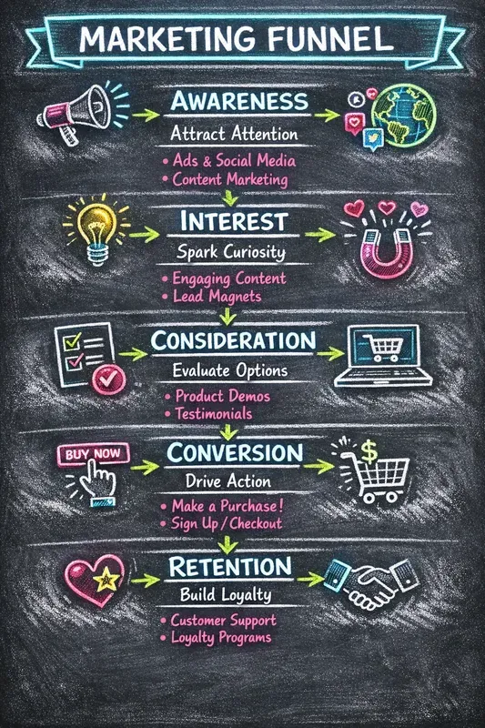 Dark Mode Neon Chalkboard Infographics