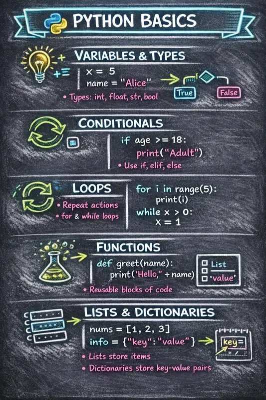 Dark Mode Neon Chalkboard Infographics