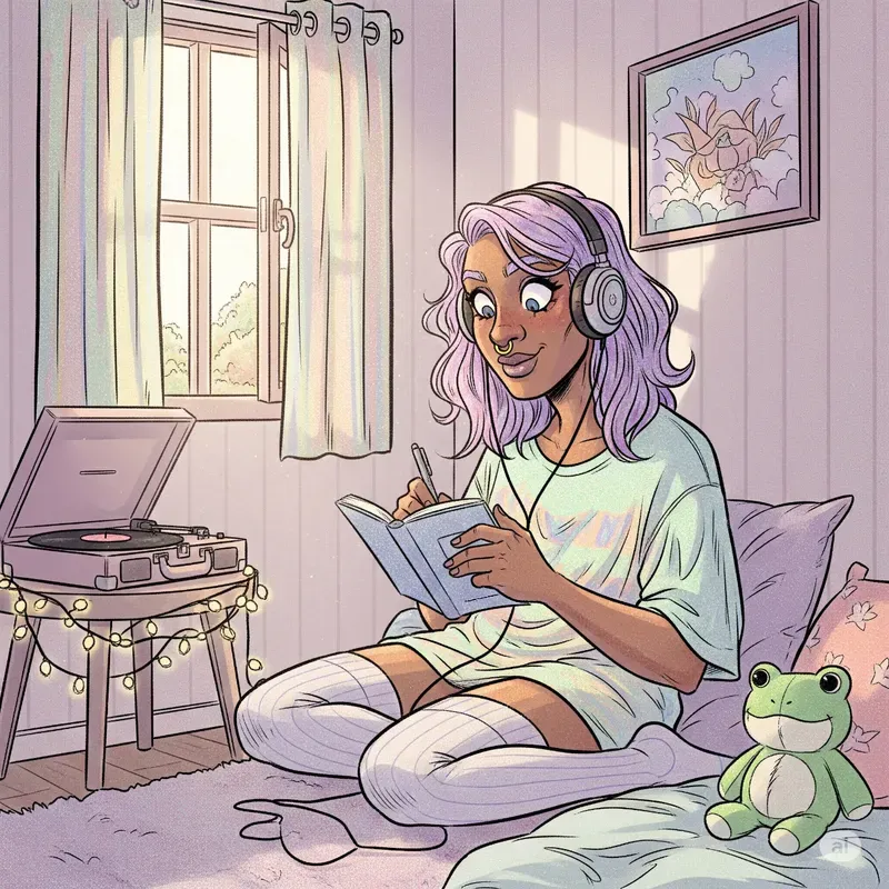 Pastel Glittercore Selfcare Sketches