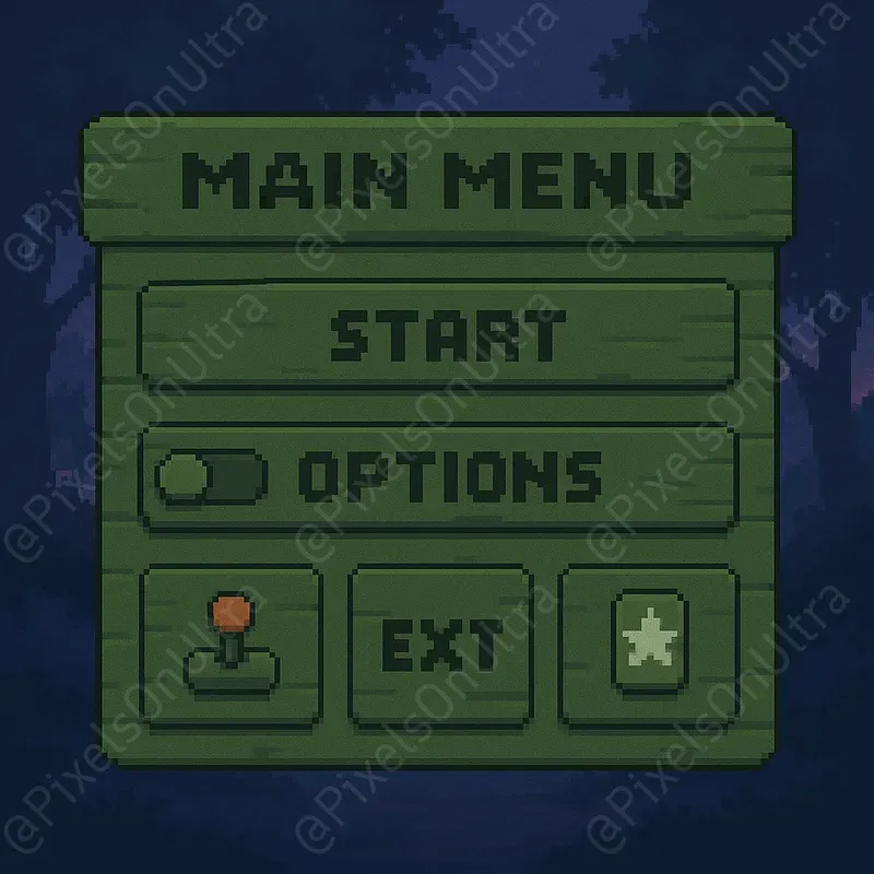 2D Game Pixel UI Interface Kits
