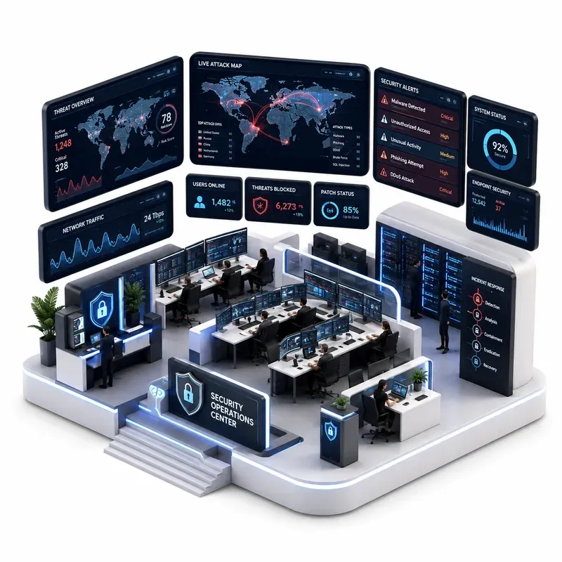 3D Isometric UI Tech Dioramas