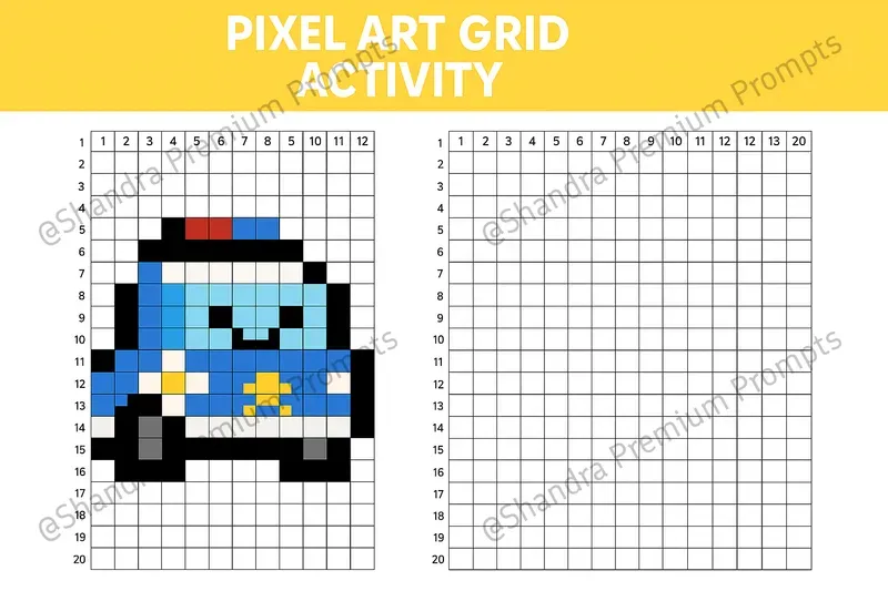 Pixel Art Grid Activities For Kids