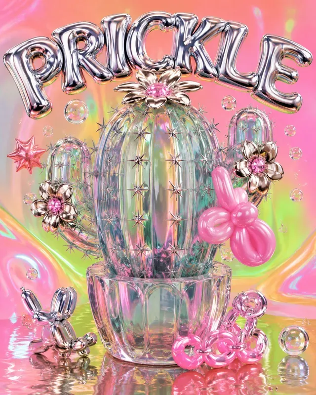 3D Glass Popart Plant Posters