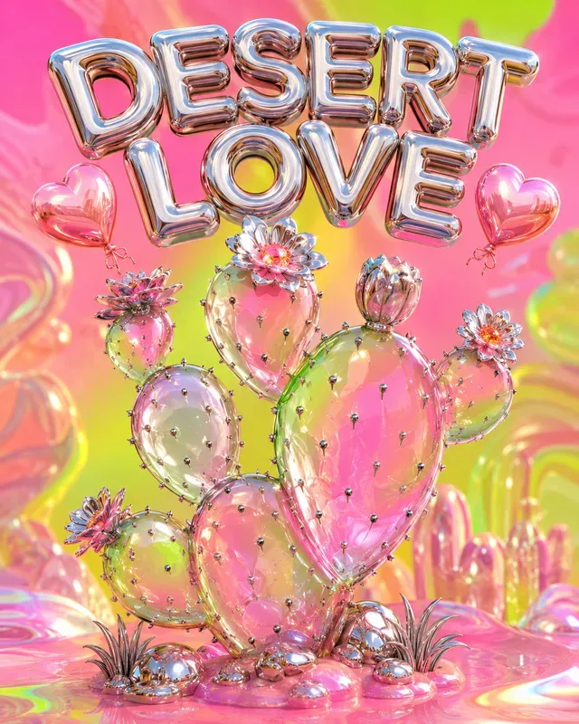 3D Glass Popart Plant Posters