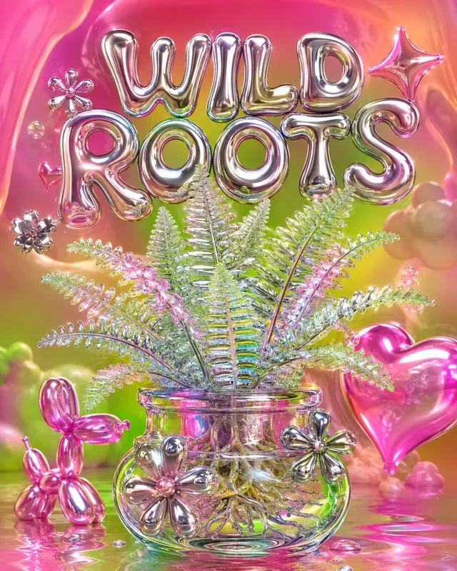 3D Glass Popart Plant Posters