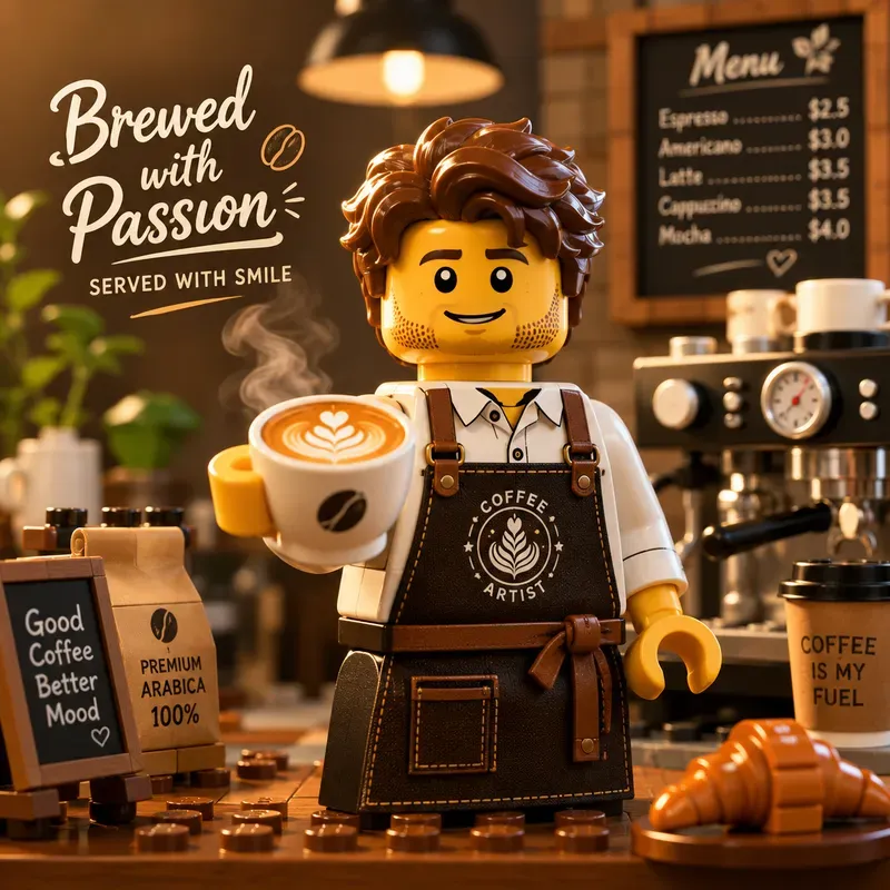 Lego Coffee Branding Premium Poster Shots