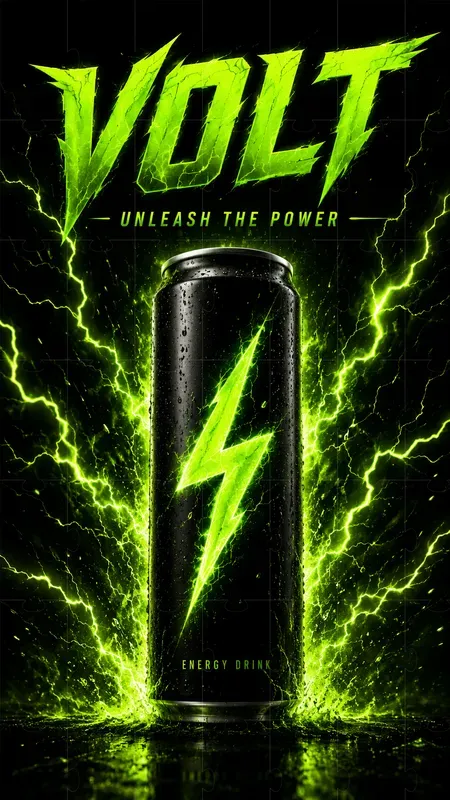 Energy Drink Brand Poster Neons