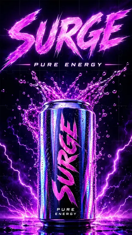 Energy Drink Brand Poster Neons
