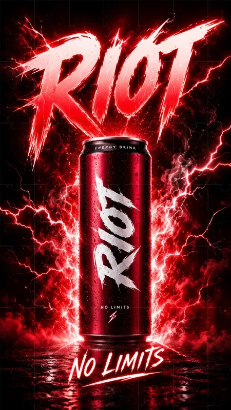 Energy Drink Brand Poster Neons