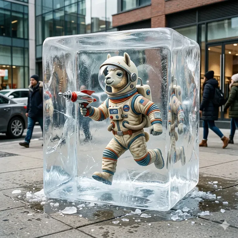 Frozen 3D Characters In Urban Ice Cubes