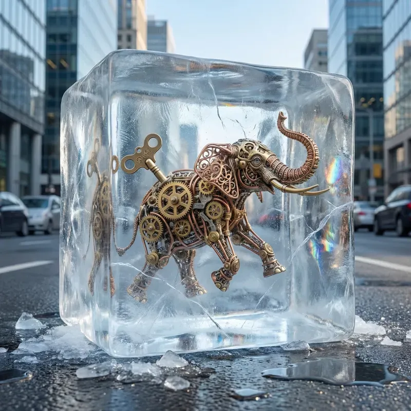 Frozen 3D Characters In Urban Ice Cubes