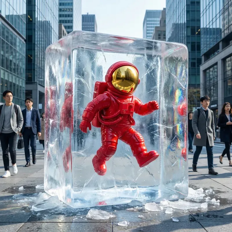 Frozen 3D Characters In Urban Ice Cubes