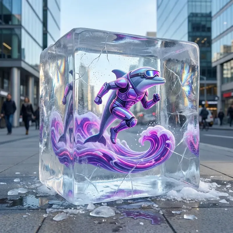Frozen 3D Characters In Urban Ice Cubes